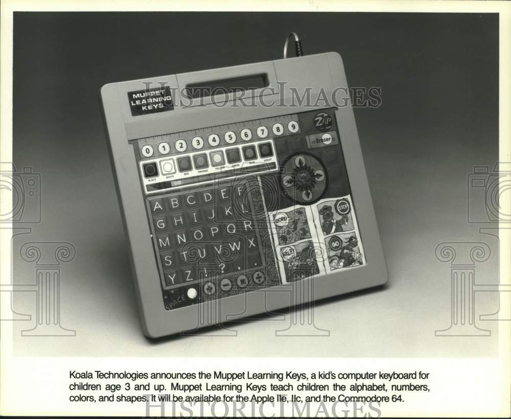 1984 Press Photo Koala Technologies Announces Muppet Learning Keys for Children- Historic Images