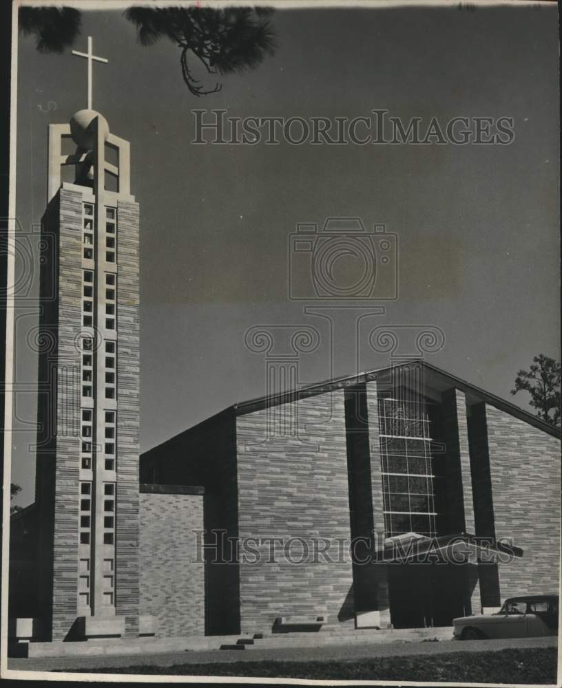 1959 Press Photo Exterior view of St. Theresa&#39;s Catholic Church in Houston Texas- Historic Images