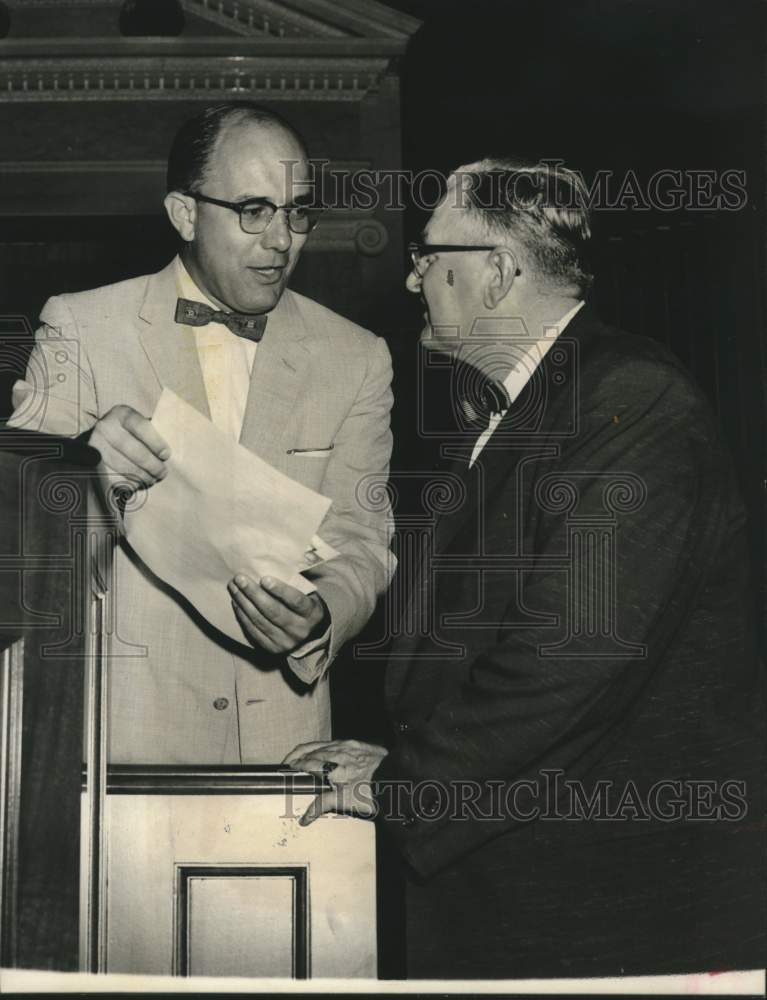 1956 Press Photo Reverends Confer at Union Baptist Association Meeting, Houston- Historic Images