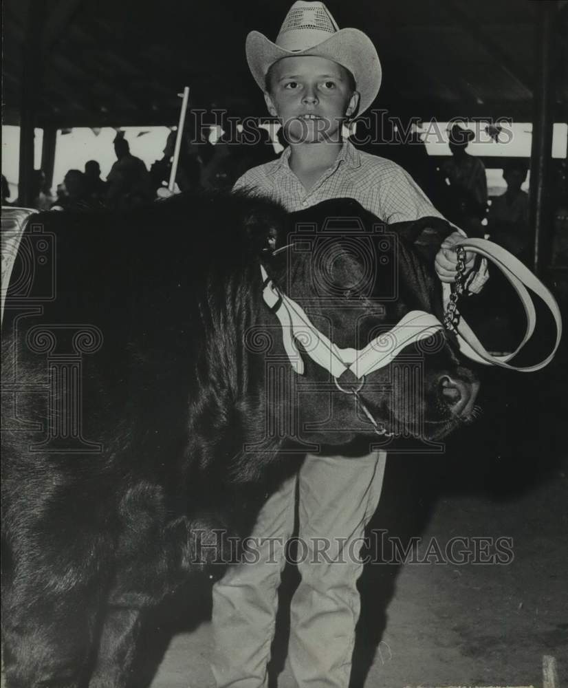 1965 Press Photo Jeff Hinds Showing 4-H Project Cow At Washington County Fair- Historic Images