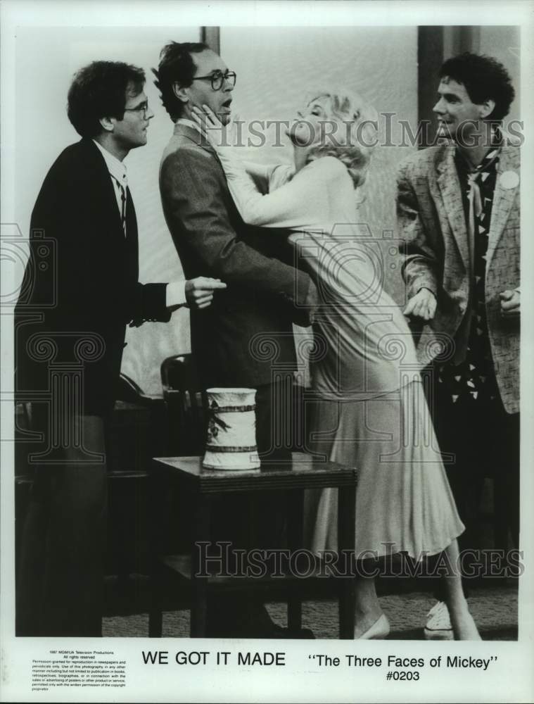 1987 Press Photo Scene from &quot;Three Faces of Mickey&quot; with Teri Copley - hca57948- Historic Images