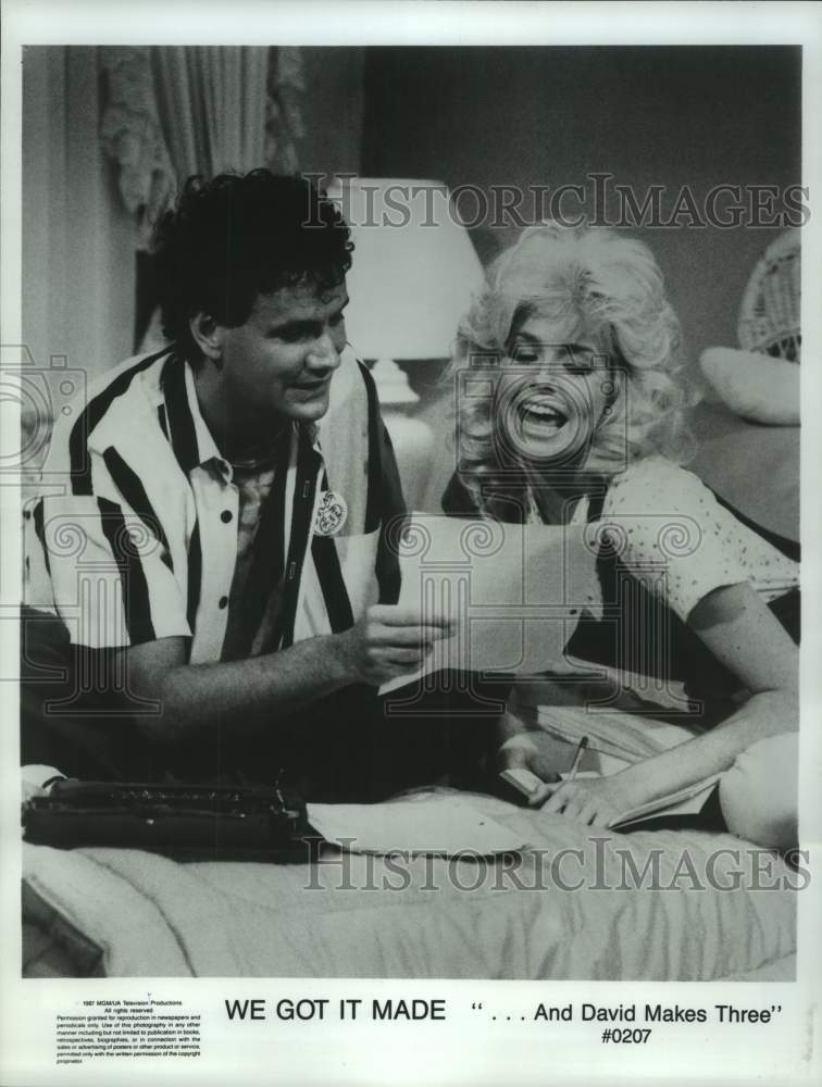 1987 Press Photo Actors Teri Copley and Tom Villard In &quot;We Got It Made&quot; Movie- Historic Images