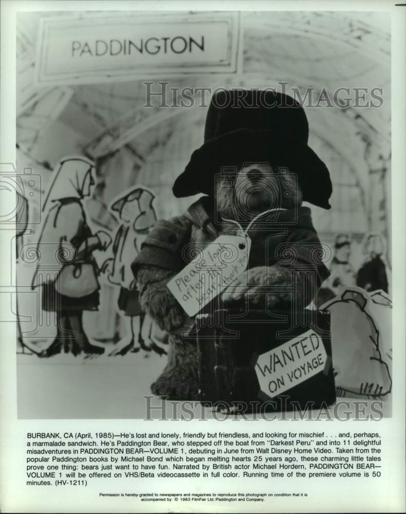 1983 Press Photo Paddington Bear In &quot;Paddington Bear Volume 1&quot; TV Show- Historic Images