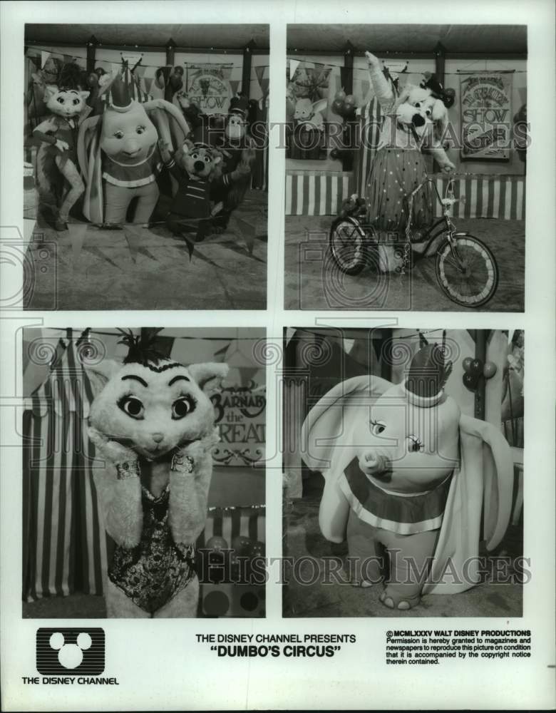 1985 Press Photo Scenes from Disney Channel TV show &quot;Dumbo&#39;s Circus&quot; - hca58166- Historic Images