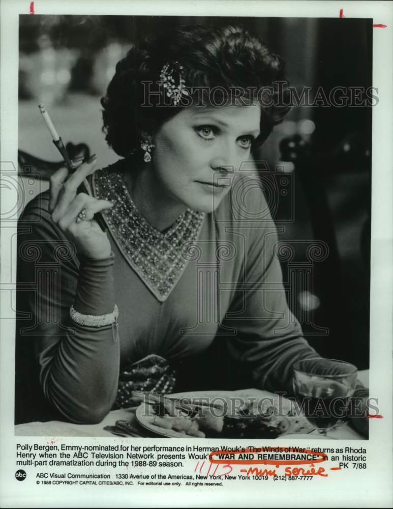 1989 Press Photo Actress Polly Bergen In &quot;War and Remembrance&quot; Mini-Series- Historic Images