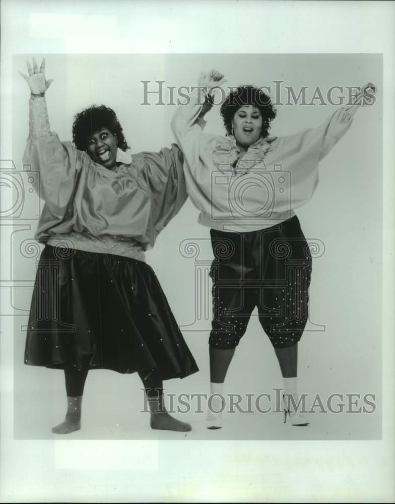 1985 Press Photo Members of the Entertaining Group &quot;The Weather Girls&quot;- Historic Images