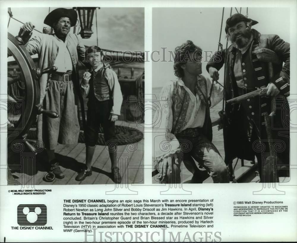 1985 Press Photo Disney Channel Shows Treasure Island, Return to Treasure Island- Historic Images