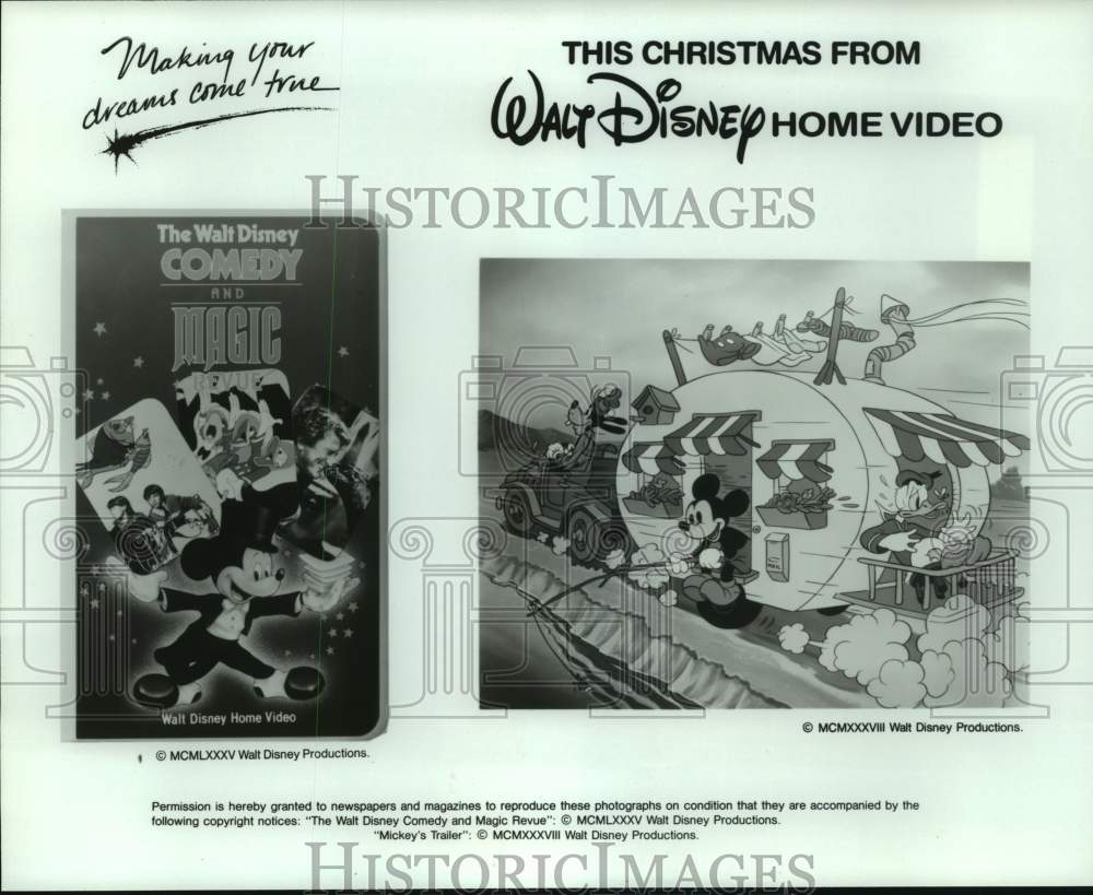 1985 Press Photo &quot;Comedy and Magic&quot; home video release from Walt Disney- Historic Images