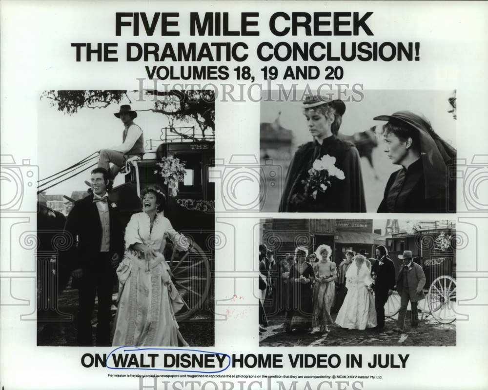 1987 Press Photo Scenes from &quot;Five Mile Creek&quot; released on home video- Historic Images