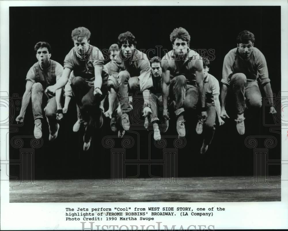 1990 Press Photo Actors Performing &quot;Cool&quot; From West Side Story musical- Historic Images