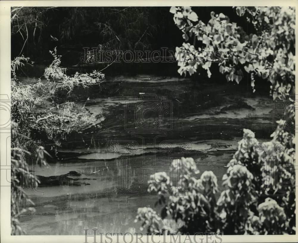 1968 Press Photo Oil on water, White Oak Bayou, Houston, Texas - hca58712- Historic Images