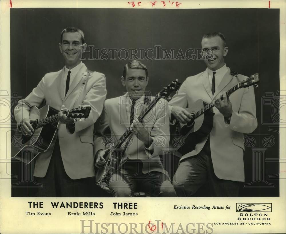 1963 Press Photo The Wanderers Three will appear at the Music Hall June 22- Historic Images