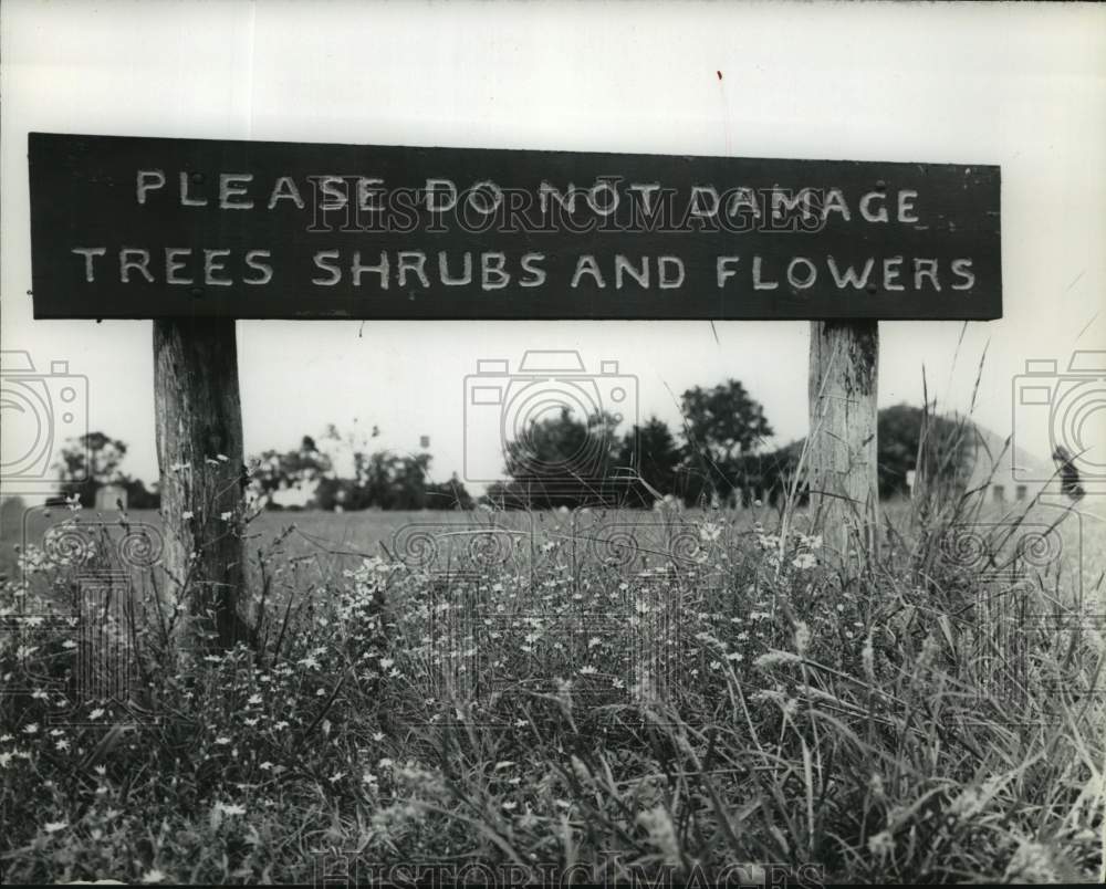 1962 Press Photo A sign in Washington on the Brazos State Park - hca58800- Historic Images