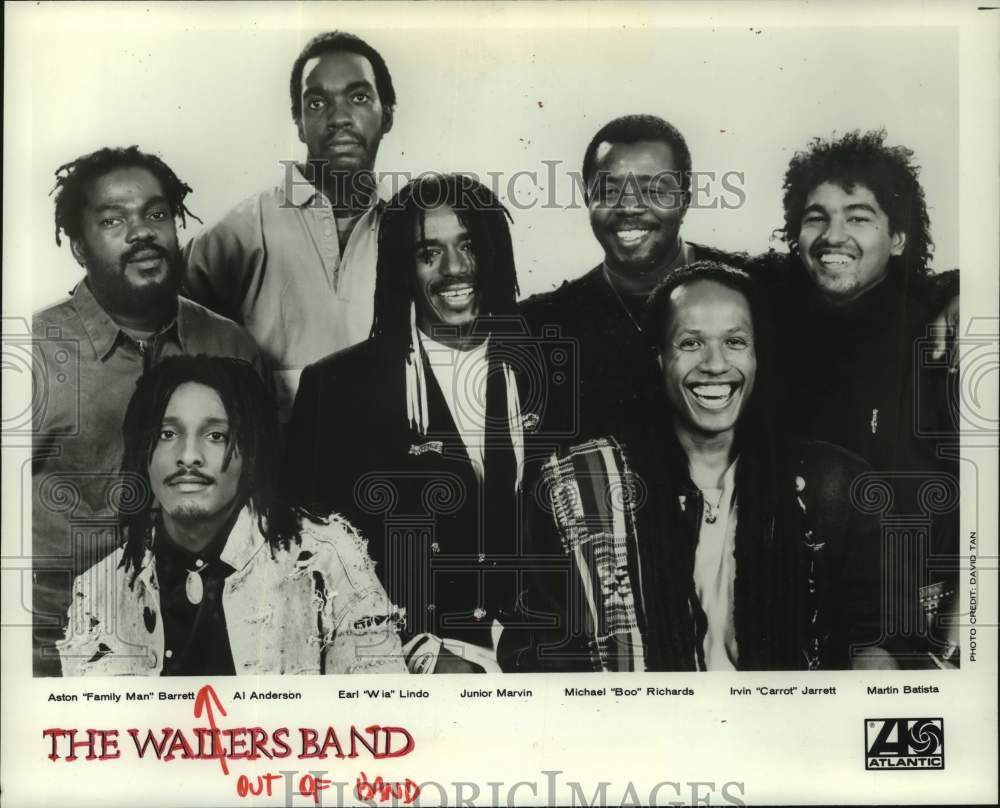 1989 Press Photo The Wailers Band, Reggae music group members - hca58918- Historic Images