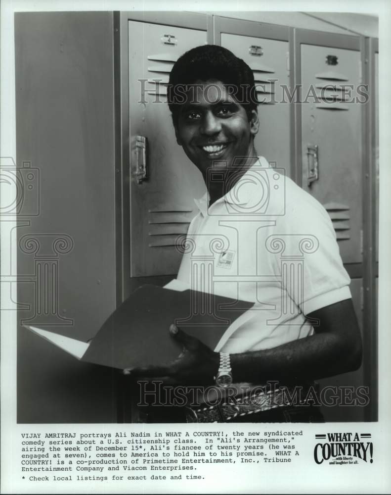 1987 Press Photo Vijay Amritraj in television series &quot;What A Country !&quot;- Historic Images