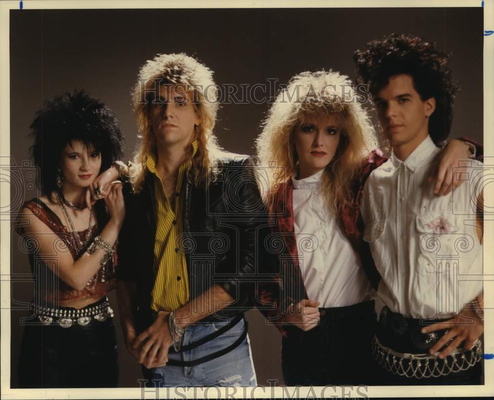 1987 Press Photo Members of XOX Rock Music Group At Fitzgerald's - hca59562- Historic Images