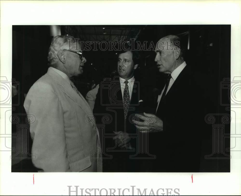 1991 Press Photo Guests at Wortham IMAX Theater premiere of &quot;Blue Planet&quot; - TX- Historic Images