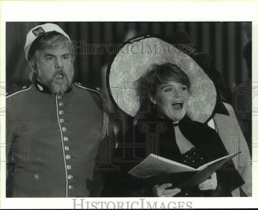 1993 Press Photo Edgar Moore, Dawn Vebelhart; &quot;Showboat&quot; rehearsal, Univ Houston- Historic Images