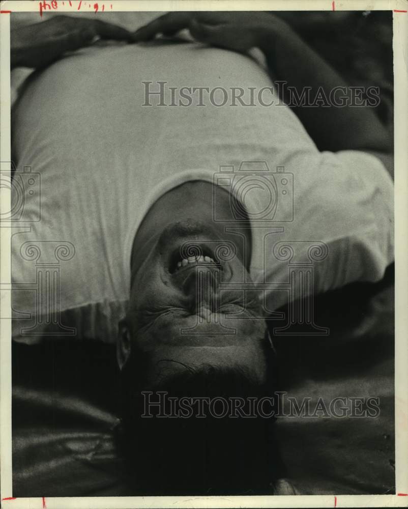 1968 Press Photo Student Rests After Workout at University of Texas - hca59748- Historic Images