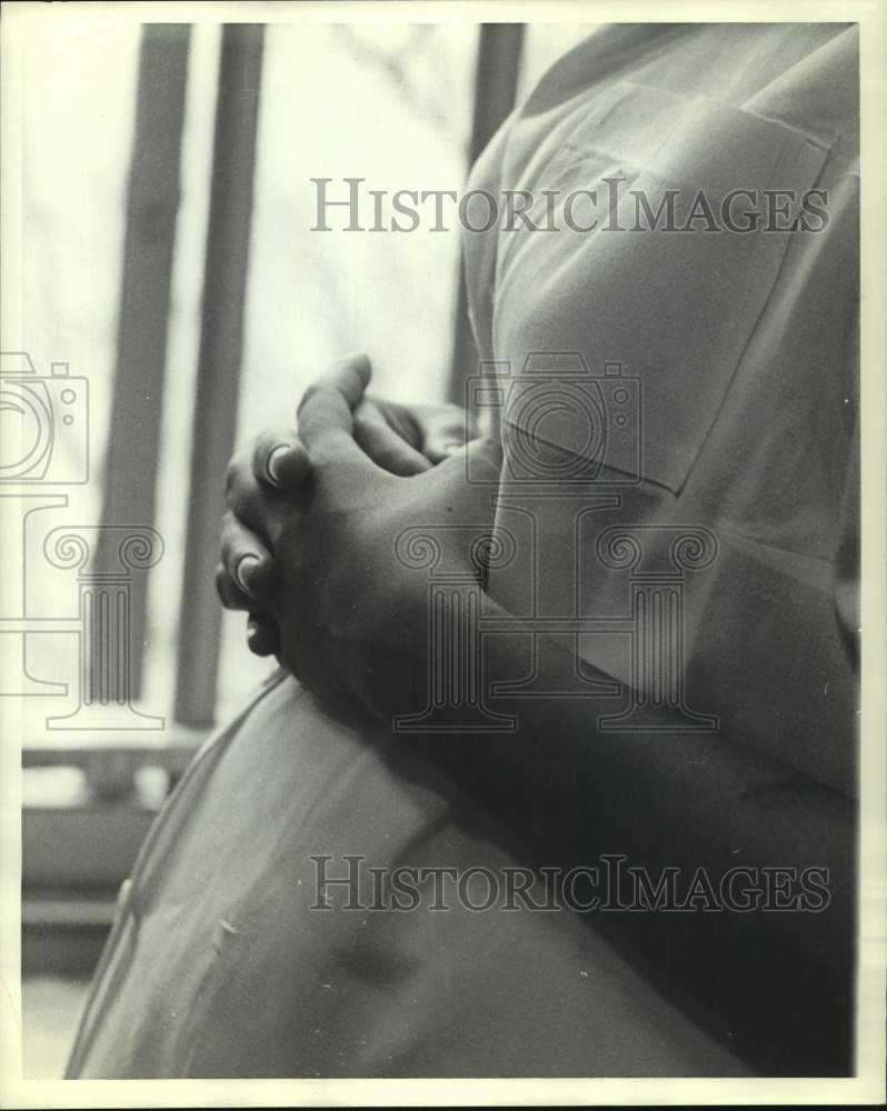 1963 Press Photo Pregnant Woman at Goree, Texas Women&#39;s Prison Farm - hca60032- Historic Images