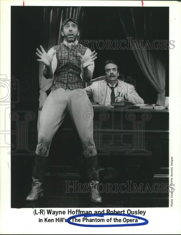 1990 Press Photo Wayne Hoffman, Robert Ousley in &quot;The Phantom of the Opera&quot;- Historic Images