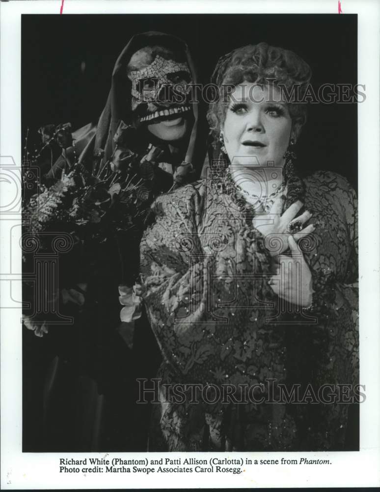 1994 Press Photo Richard White, Patti Allison Star in The Phantom of the Opera- Historic Images