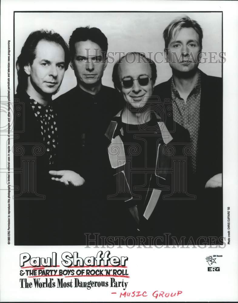 1993 Press Photo Musical Group Paul Shaffer &amp; The Party Boys of Rock &#39;n&#39; Roll- Historic Images