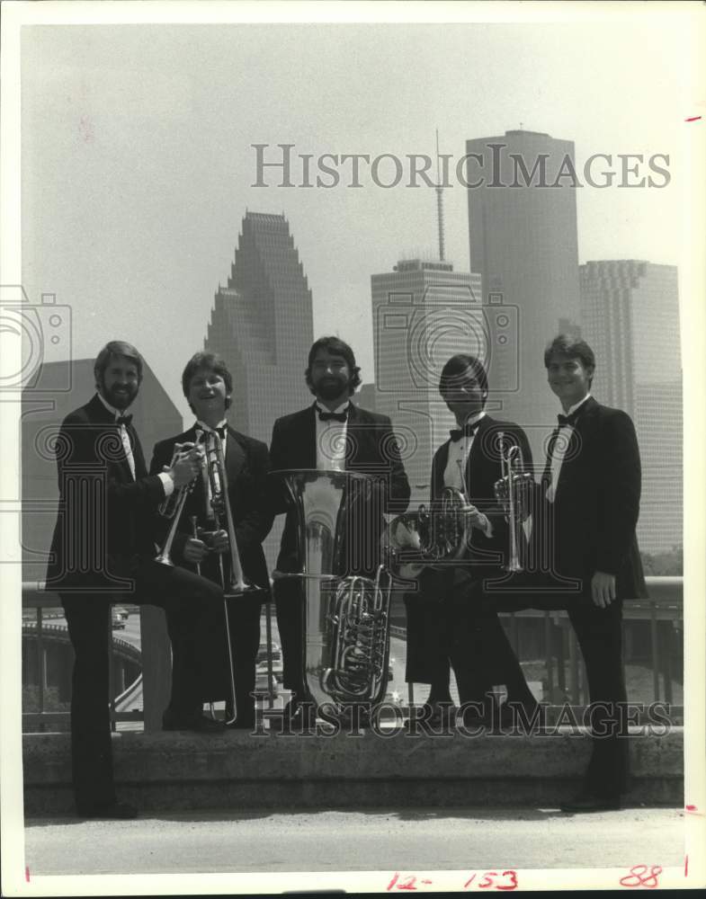 1985 Press Photo Paragon Brass Ensemble to Play at Brown Auditorium, Houston- Historic Images