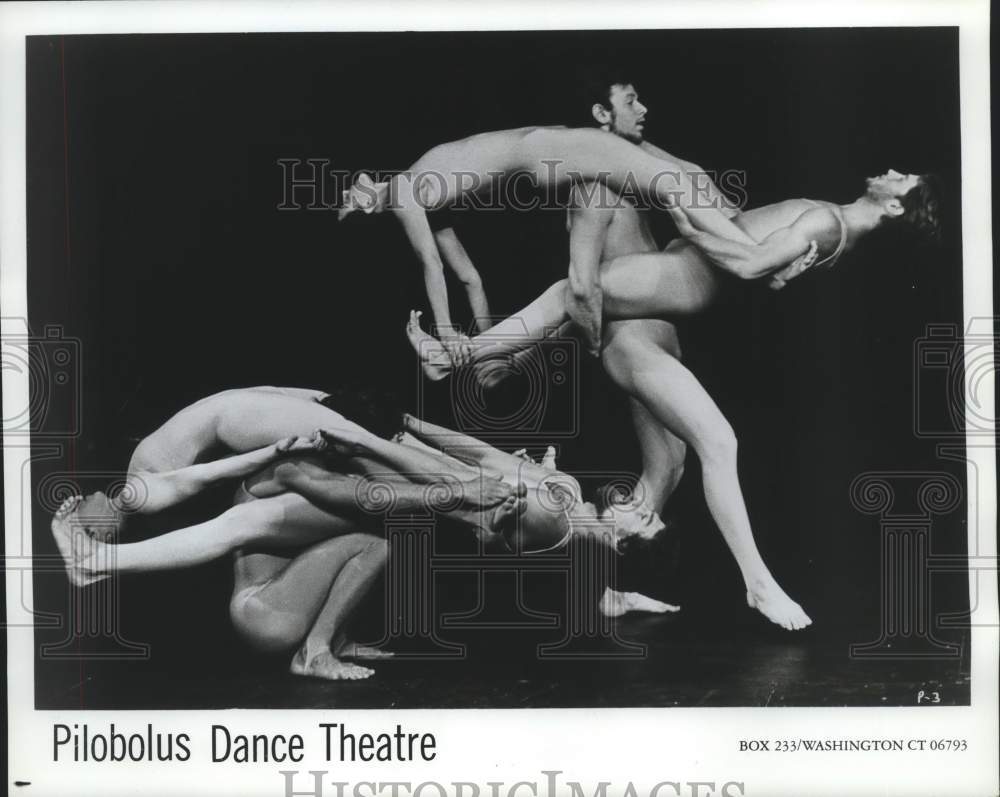 1980 Press Photo Members of the Pilobolus Dance Theatre Perform in Houston- Historic Images