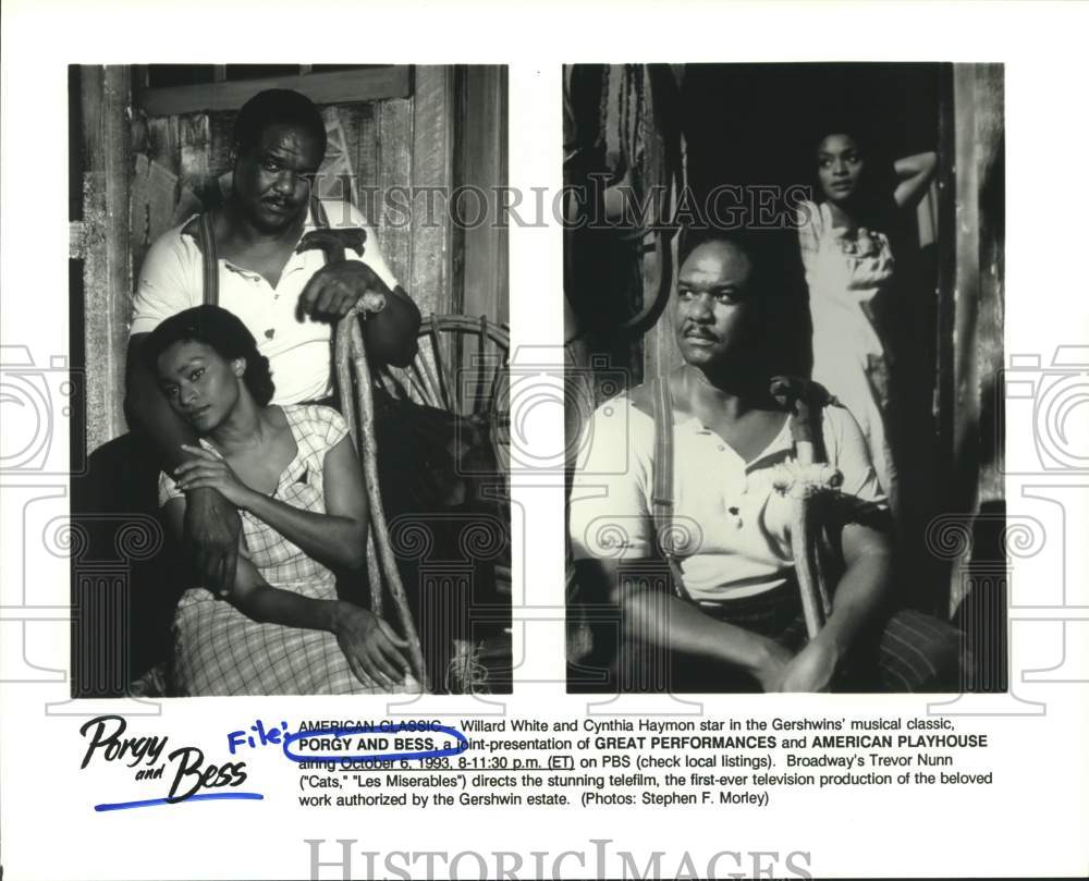 1993 Press Photo Actors Willard White and Cynthia Haymon in Porgy and Bess- Historic Images