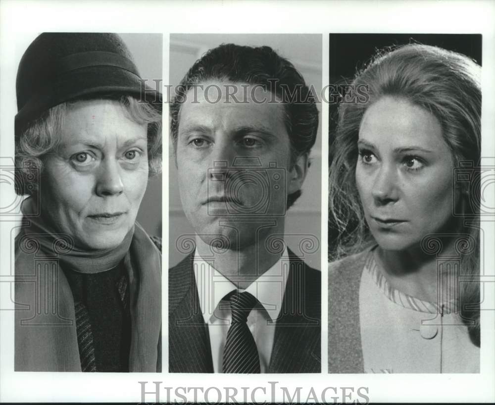 1986 Press Photo Actors Zoe Wanamaker, David Threlfall and Annette Crosbie- Historic Images