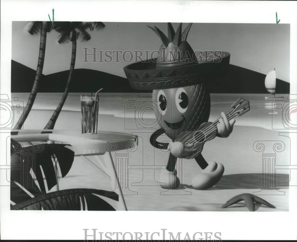 1988 Press Photo Peppy the Singing Pineapple On &quot;The Computer Animation Show&quot;- Historic Images