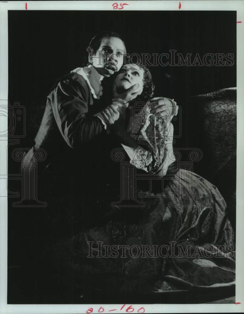 1988 Press Photo Eugene Perry, Amanda Halgrimson in Lucia di Lammermoor; Houston- Historic Images