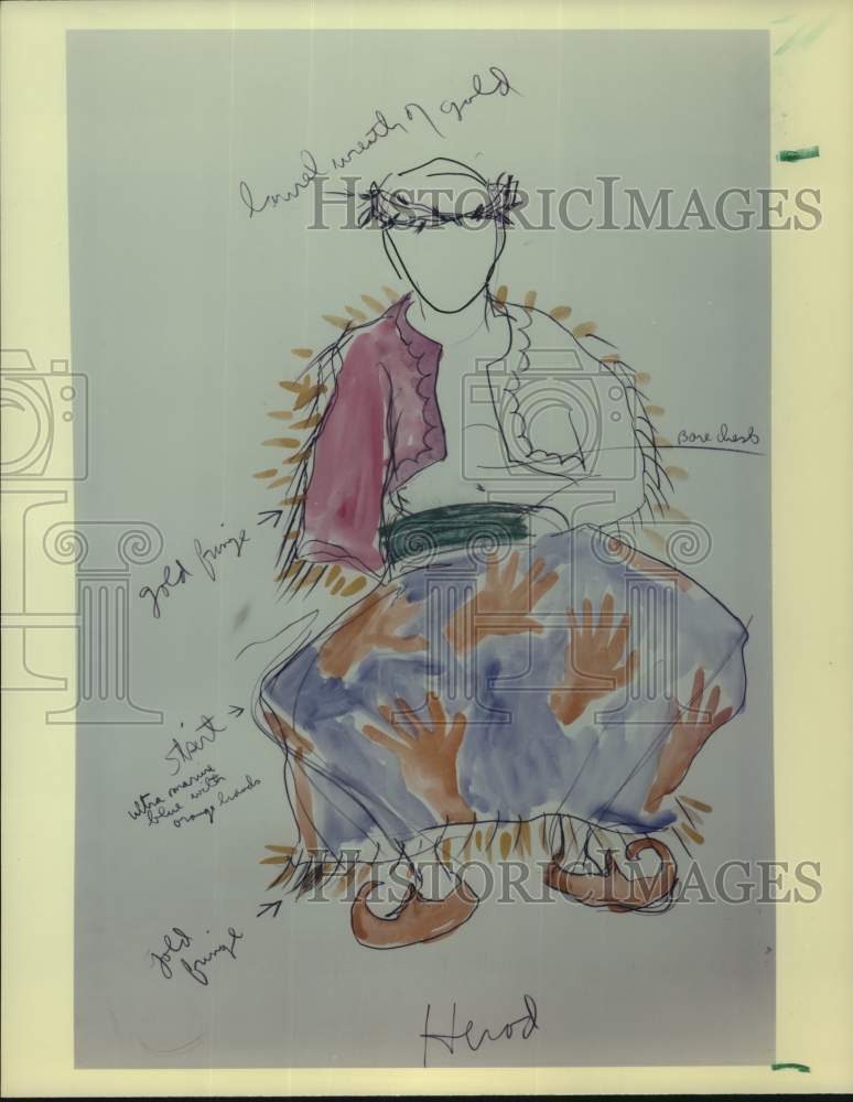 1987 Press Photo Costume design for Houston Grand Opera's production of "Salome"- Historic Images