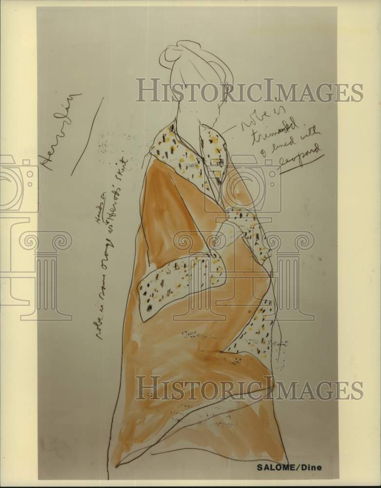 1987 Press Photo Costume design for Houston Grand Opera's production of "Salome"- Historic Images