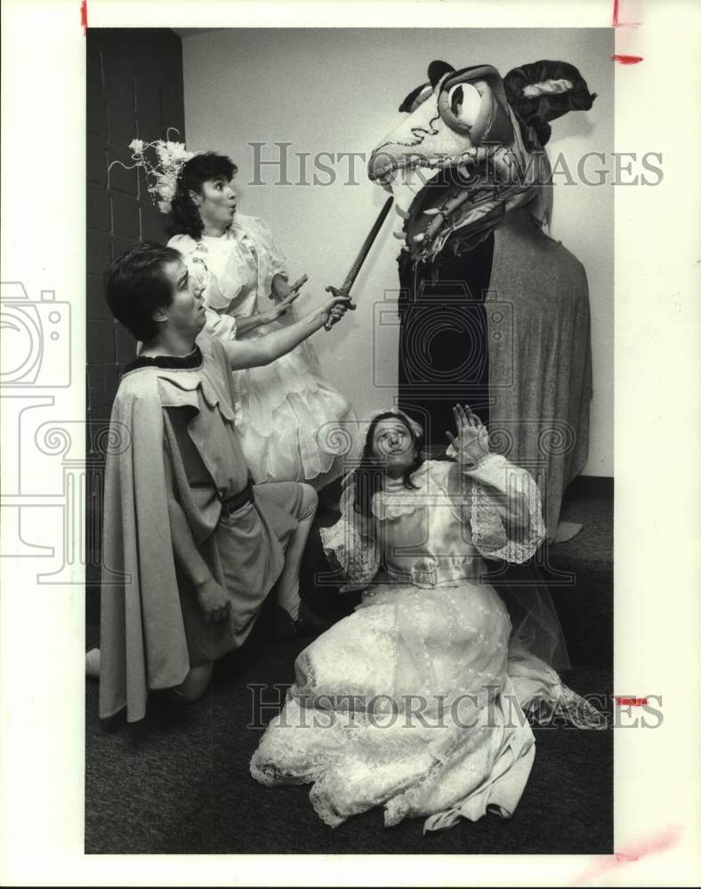 1988 Press Photo Scene from "St. George and the Dragon" - Houston - hca62313- Historic Images