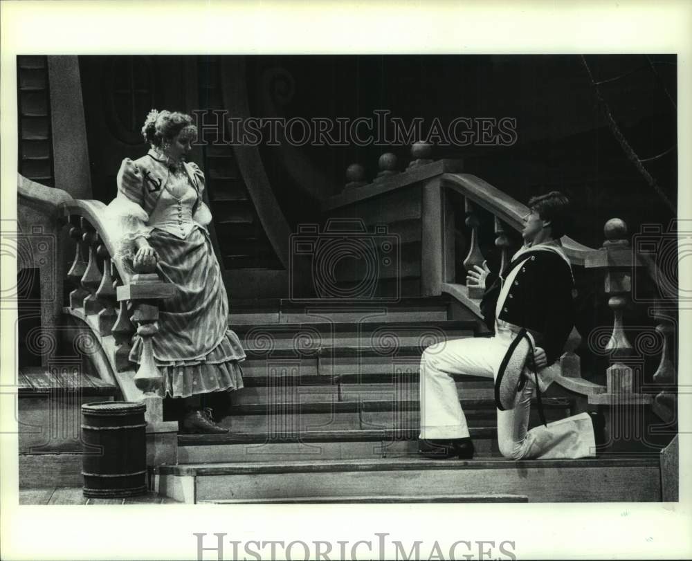 1990 Press Photo Actress Belinda Gatten and Michael Putsch ,Texas Opera Theater- Historic Images