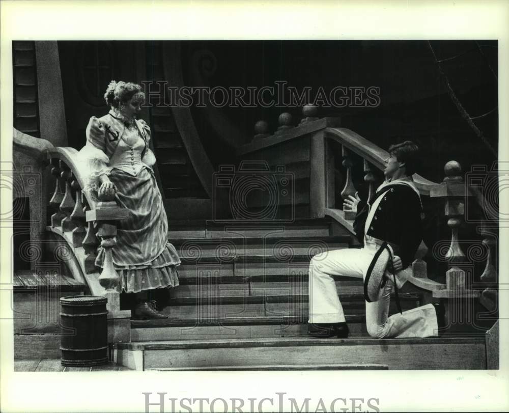 1990 Press Photo Actress Belinda Gatten and Michael Putsch ,Texas Opera Theater- Historic Images