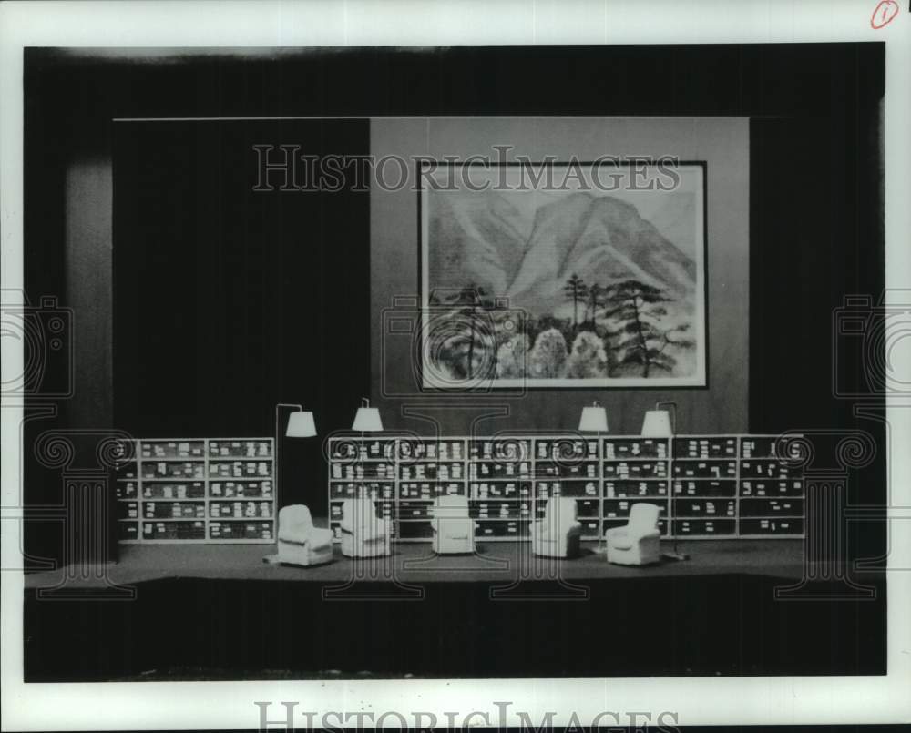 1987 Press Photo Scene from Houston Grand Opera&#39;s production of &quot;Nixon In China&quot;- Historic Images