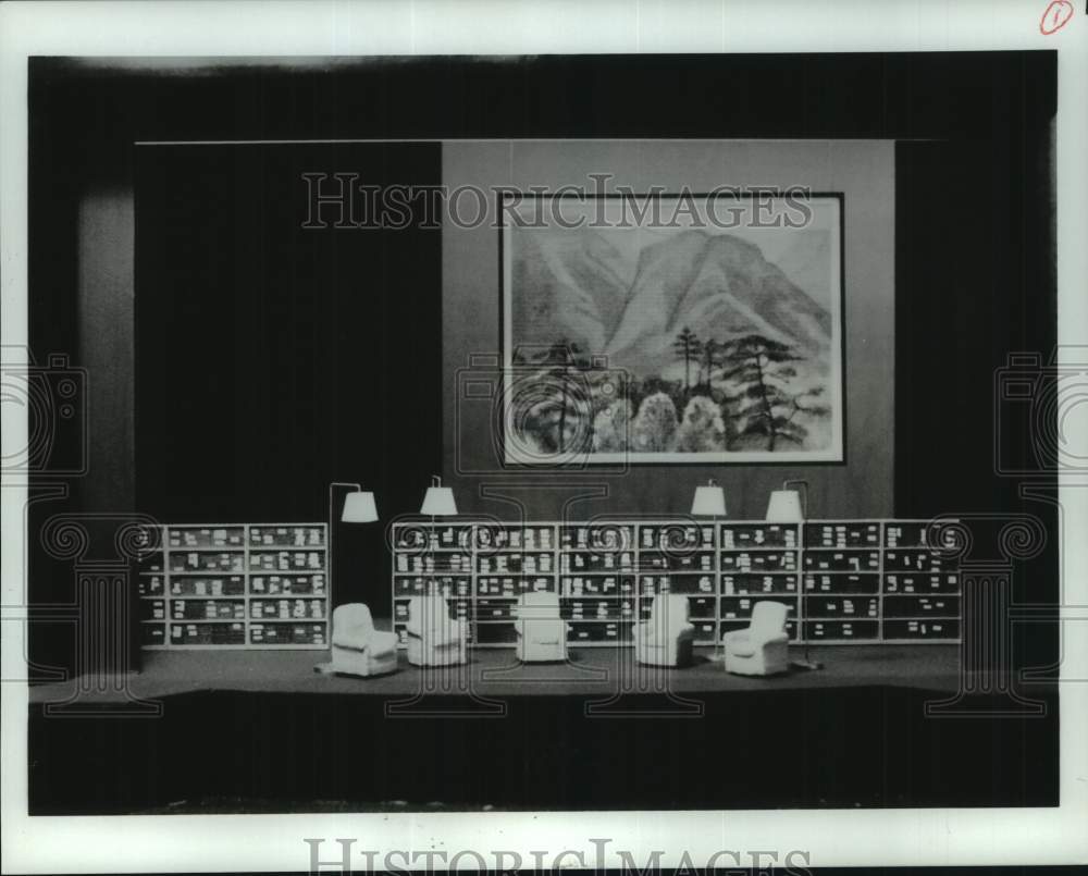 1987 Press Photo Scene from Houston Grand Opera's production of "Nixon In China"- Historic Images