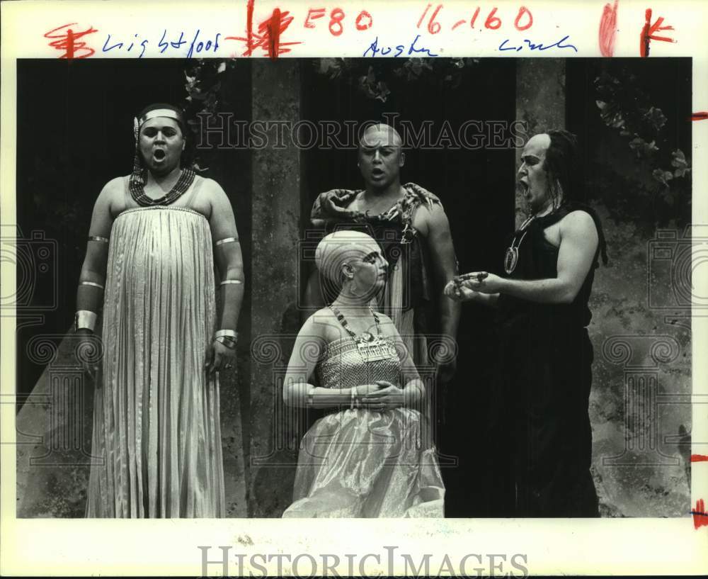 1984 Press Photo Performers in Scene From Akhnaten, Houston Grand Opera- Historic Images