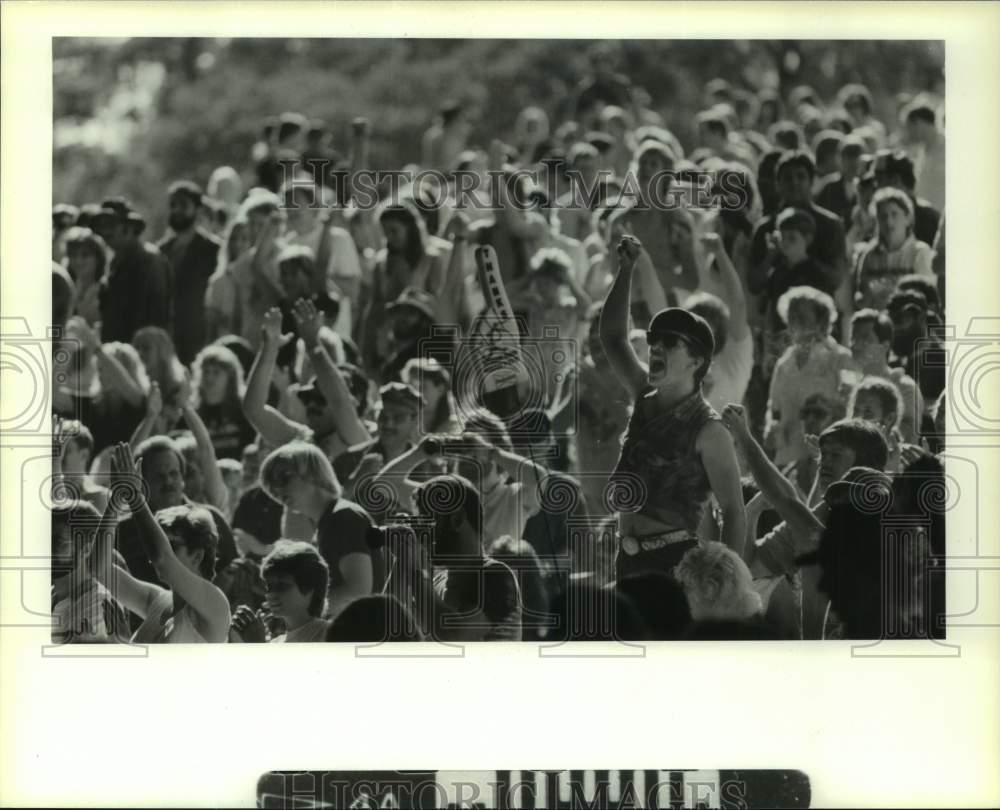 1987 Press Photo Crowd During Rickie Havens Concert at Miller Outdoor Theater- Historic Images