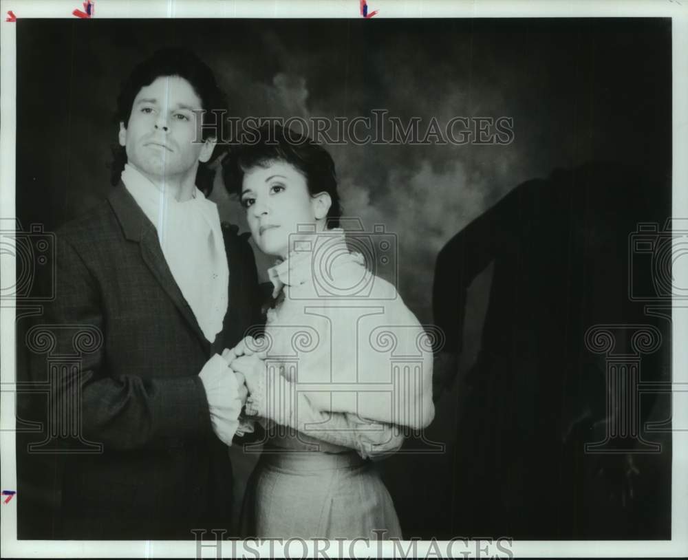 1990 Press Photo Mick Corley &amp; Alicia Church in Texas Mime Theatre&#39;s New Revue- Historic Images