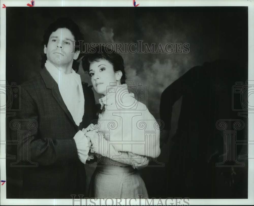 1990 Press Photo Mick Corley & Alicia Church in Texas Mime Theatre's New Revue- Historic Images