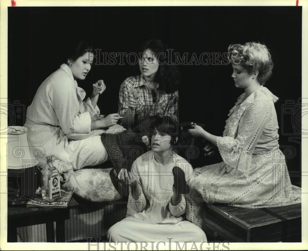 1986 Press Photo Scene from UH&#39;s production of &quot;The Wake of Jamey Foster&quot; in TX- Historic Images