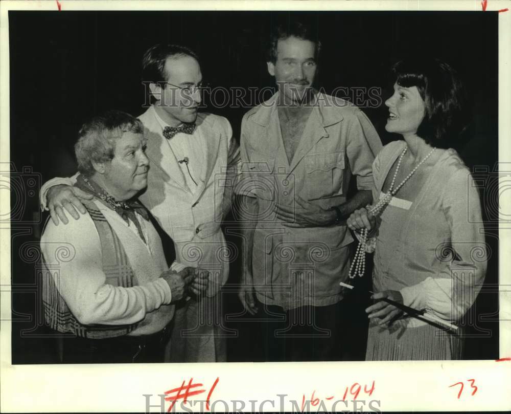 1983 Press Photo Theater Under the Stars cast during rehearsal break in Houston- Historic Images