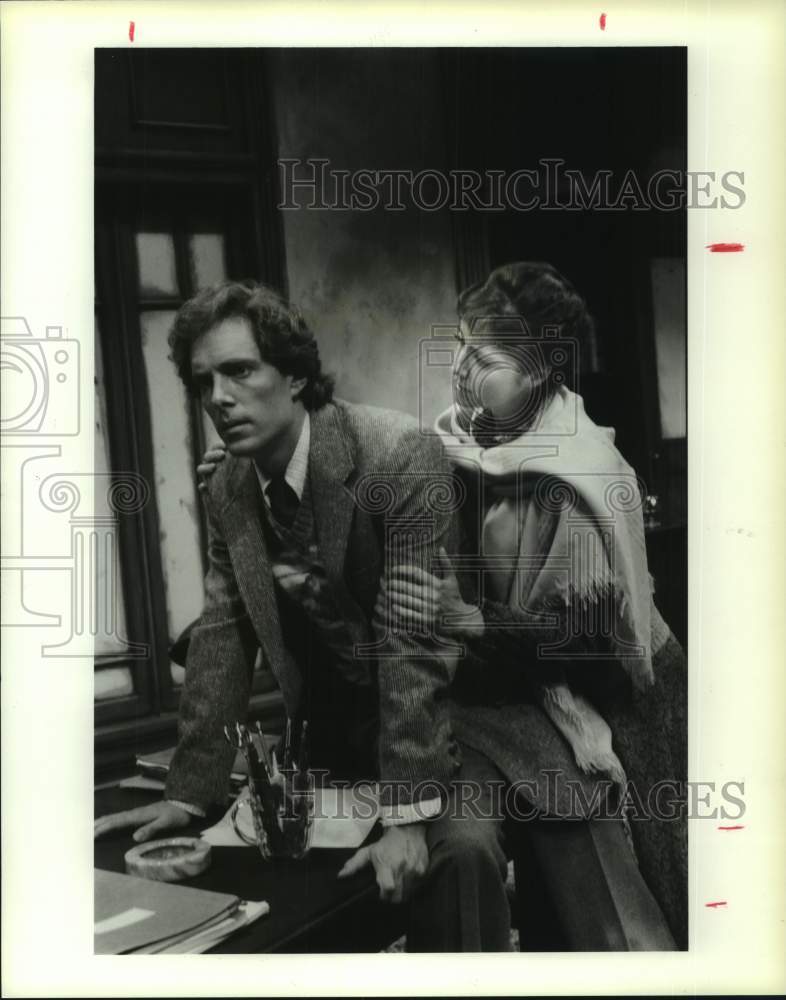 1987 Press Photo Bonnie Black, Richard Bekins in &quot;The Common Pursuit&quot;, Houston- Historic Images