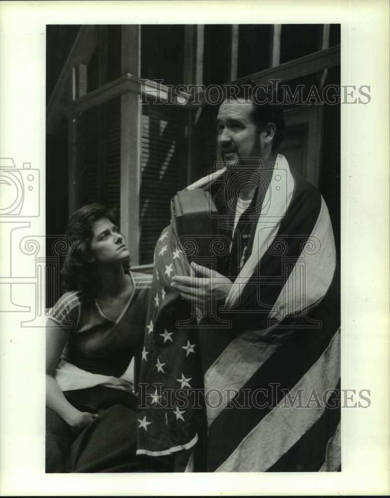 1987 Press Photo Brandon Smith, Sarah Hill; &quot;A Lie of the Mind&quot; Alley Theater TX- Historic Images