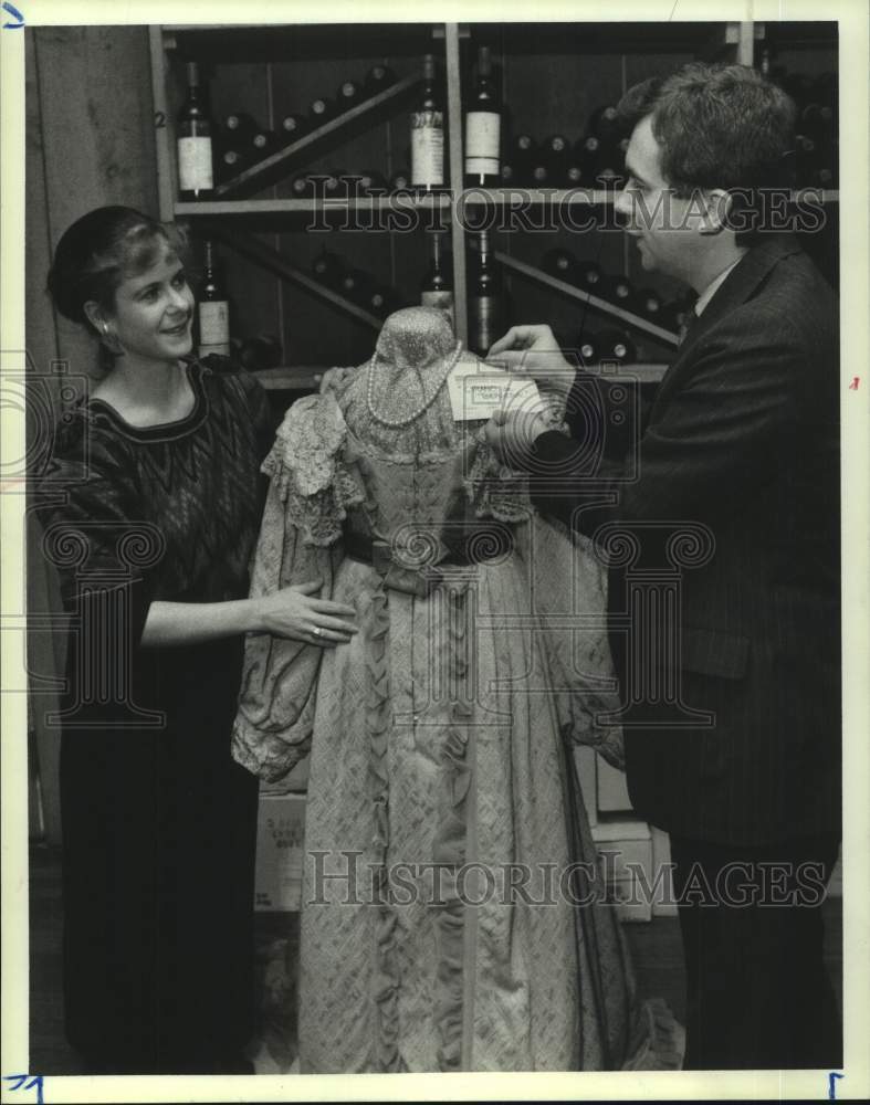 1987 Press Photo Carolena Herring, Michael Tiknis - Alley Theater luncheon - TX- Historic Images