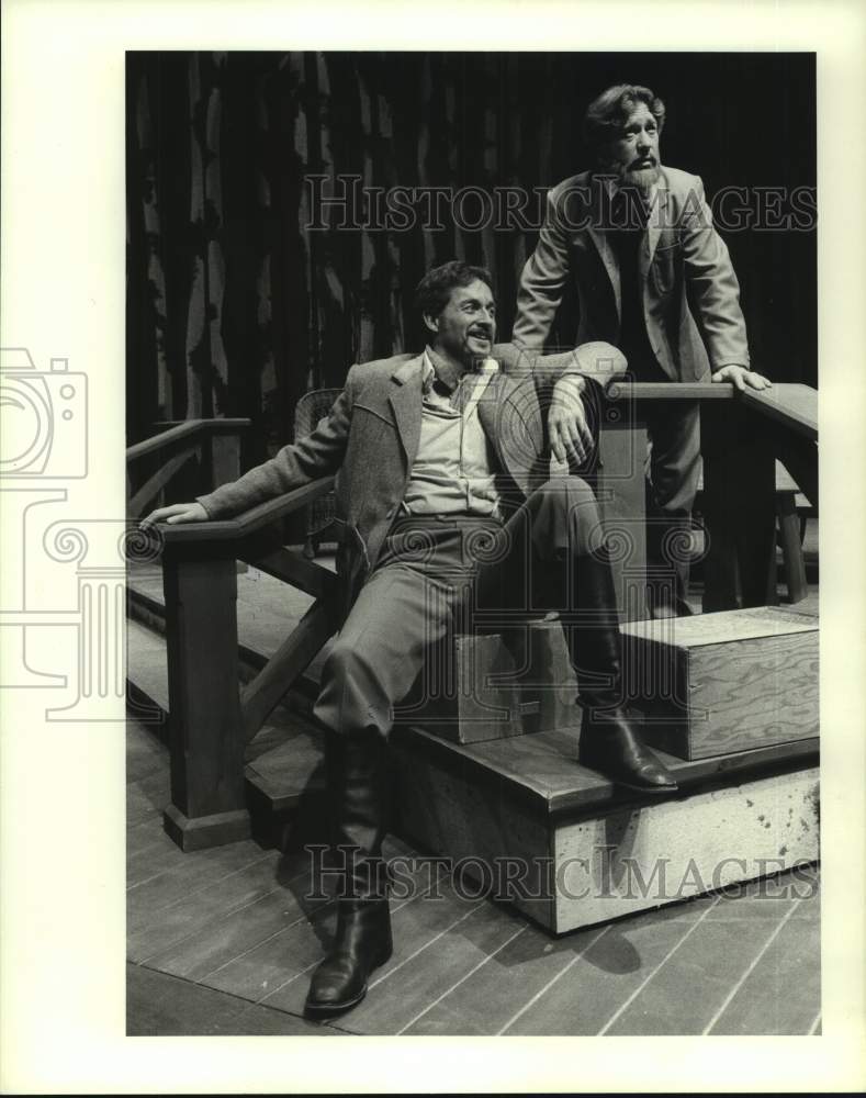 1987 Press Photo Woody Eney, James Hurdle: Houston&#39;s Alley Theater production- Historic Images